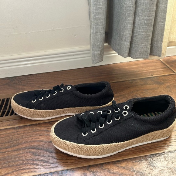 Black Canvas Espadrille Sneakers - Picture 2 of 6
